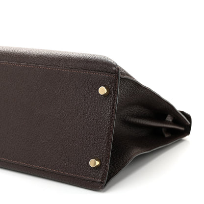 Hermes Chevre de Coromandel Kelly Sellier 35 Chocolate 10 of 12