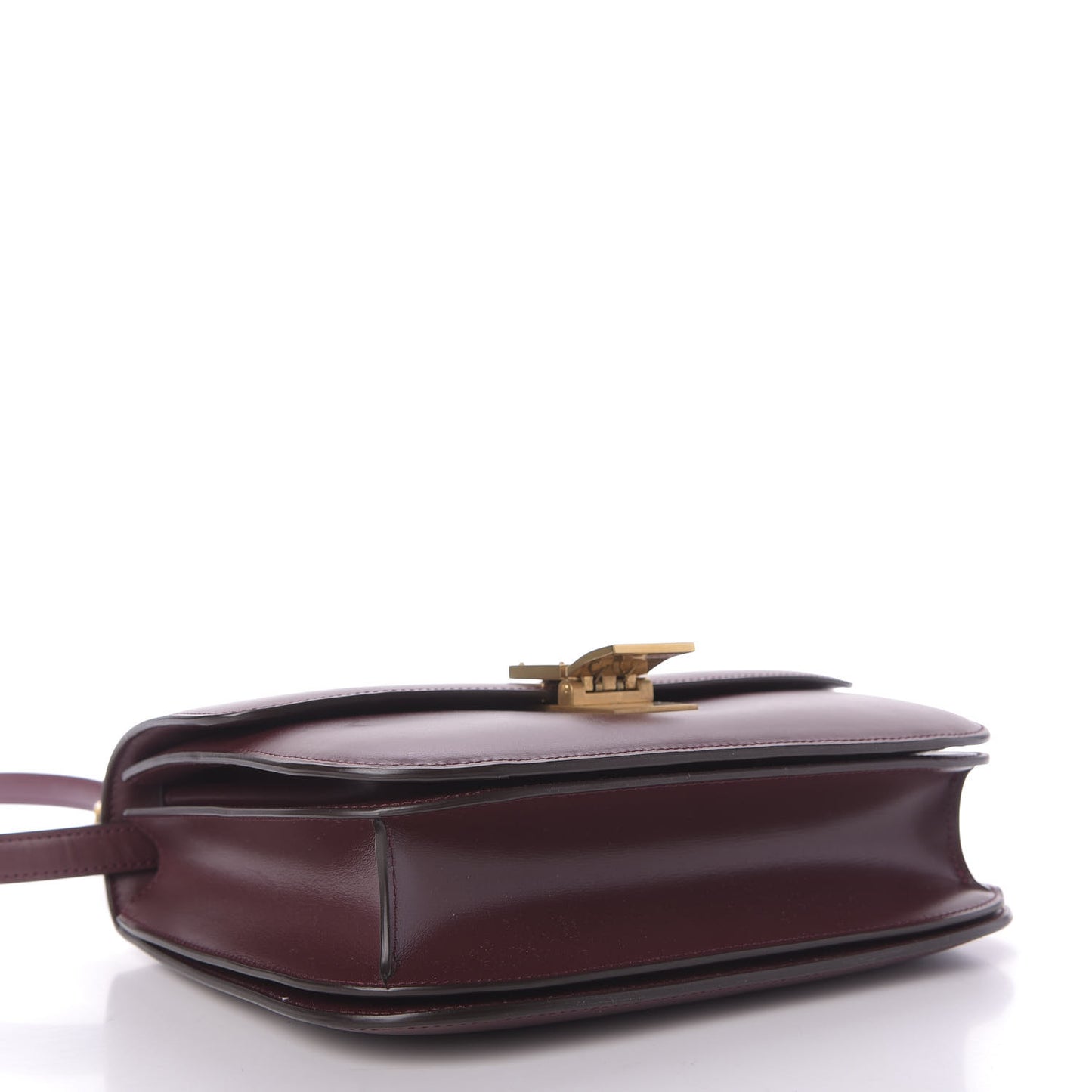Box Calfskin Medium Classic Box Flap Bag Burgundy