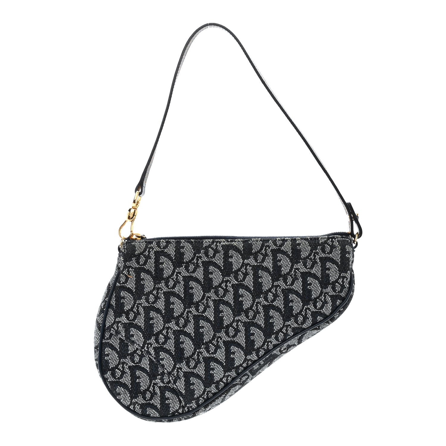 Christian Dior Monogram Mini Saddle Pochette Navy 1 of 11