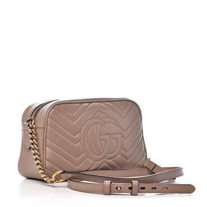 Gucci Calfskin Matelasse Small GG Marmont Chain Shoulder Bag Porcelain Rose 3 of 11
