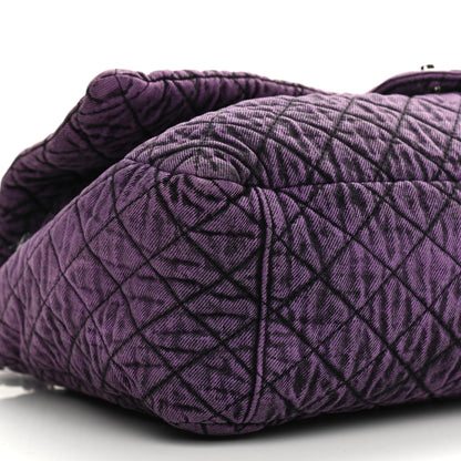 Chanel Denim Quilted Denimpression XXL Flap Purple Black 6 of 10