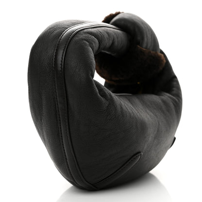 Bottega Veneta Calfskin Shearling Aviator Mini Jodie Dark Brown Fondant 3 of 10