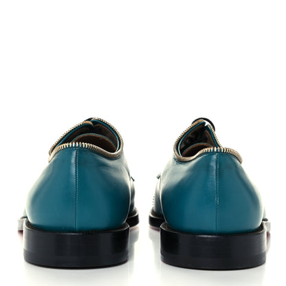 Christian Louboutin Calfskin Mens Bruno Zip Oxford 41.5 Peacock 6 of 10