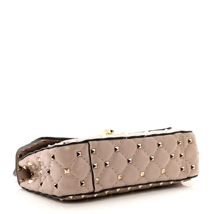 Valentino Garavani Nappa Small Rockstud Spike Shoulder Bag Poudre 4 of 9