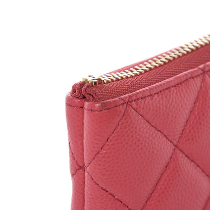 Chanel Caviar Quilted Small Cosmetic Case Dark Pink 8 of 8