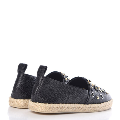 Louis Vuitton Calfskin Tropical Bloom Espadrille Flats 36 Black 4 of 9