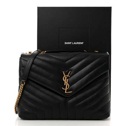 Saint Laurent Calfskin Y Quilted Monogram Medium Loulou Chain Satchel Black 11 of 11