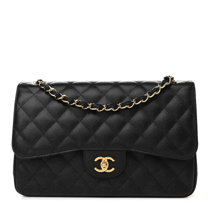Chanel Caviar Quilted Jumbo Double Flap Black 1 of 11