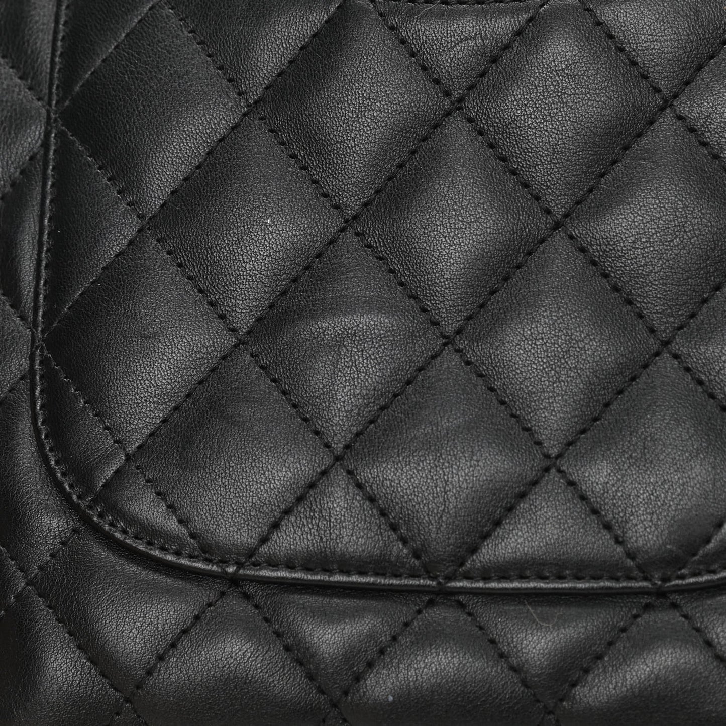 Calfskin Quilted Medium Cambon Tote Black White