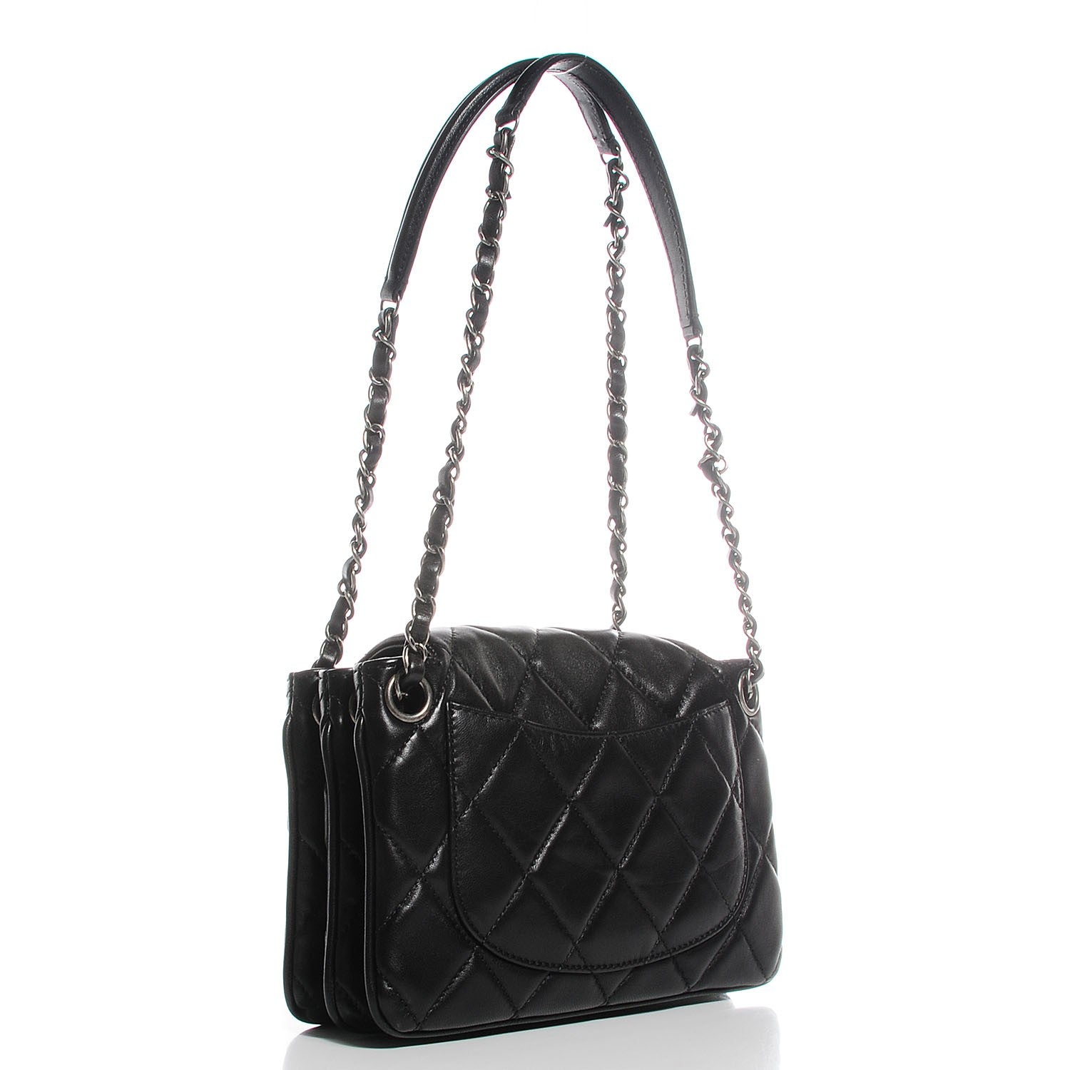 Chanel Lambskin Quilted Medium 3 Accordion Flap Black 3 of 9