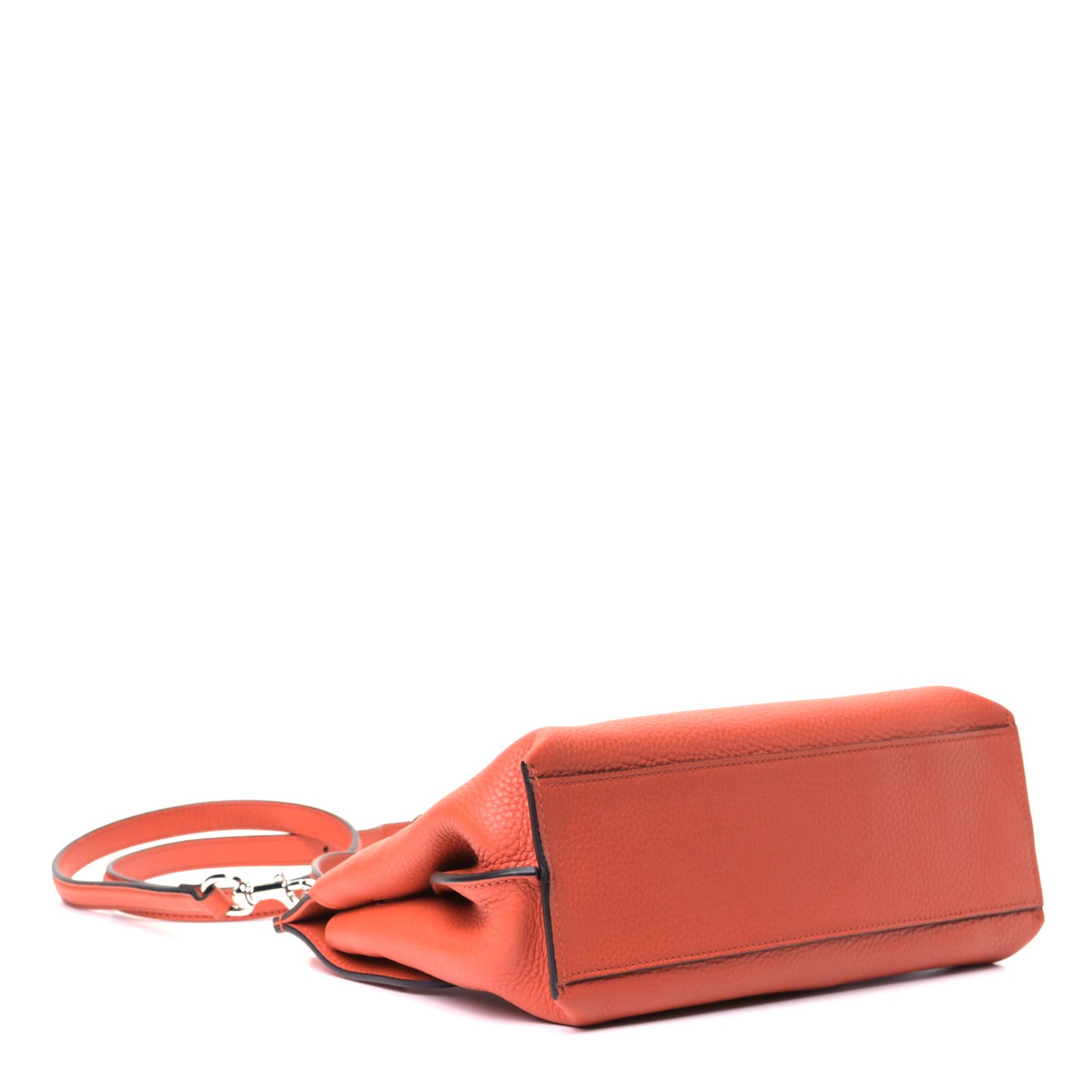Cellarius Calfskin Small Bamboo Daily Top Handle Bag New Dark Orange