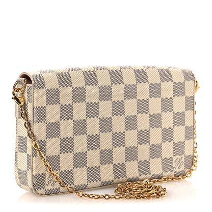 Louis Vuitton Damier Azur Pochette Felicie Chain Wallet Rose Ballerine Rose Ballerine 4 of 11