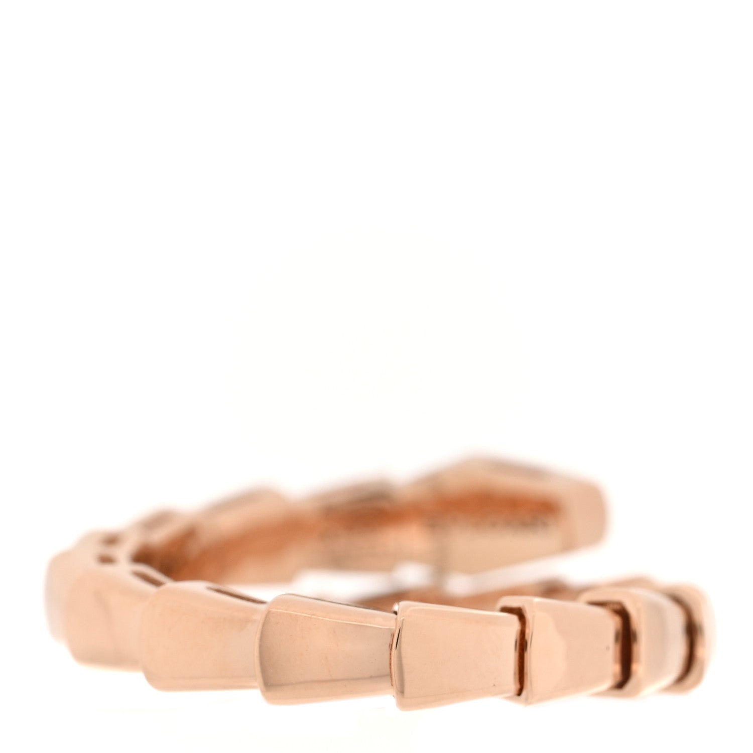 Bulgari 18K Rose Gold Diamond Serpenti Viper Single Spiral Ring 51 5.75 - 53 6.5 3 of 5