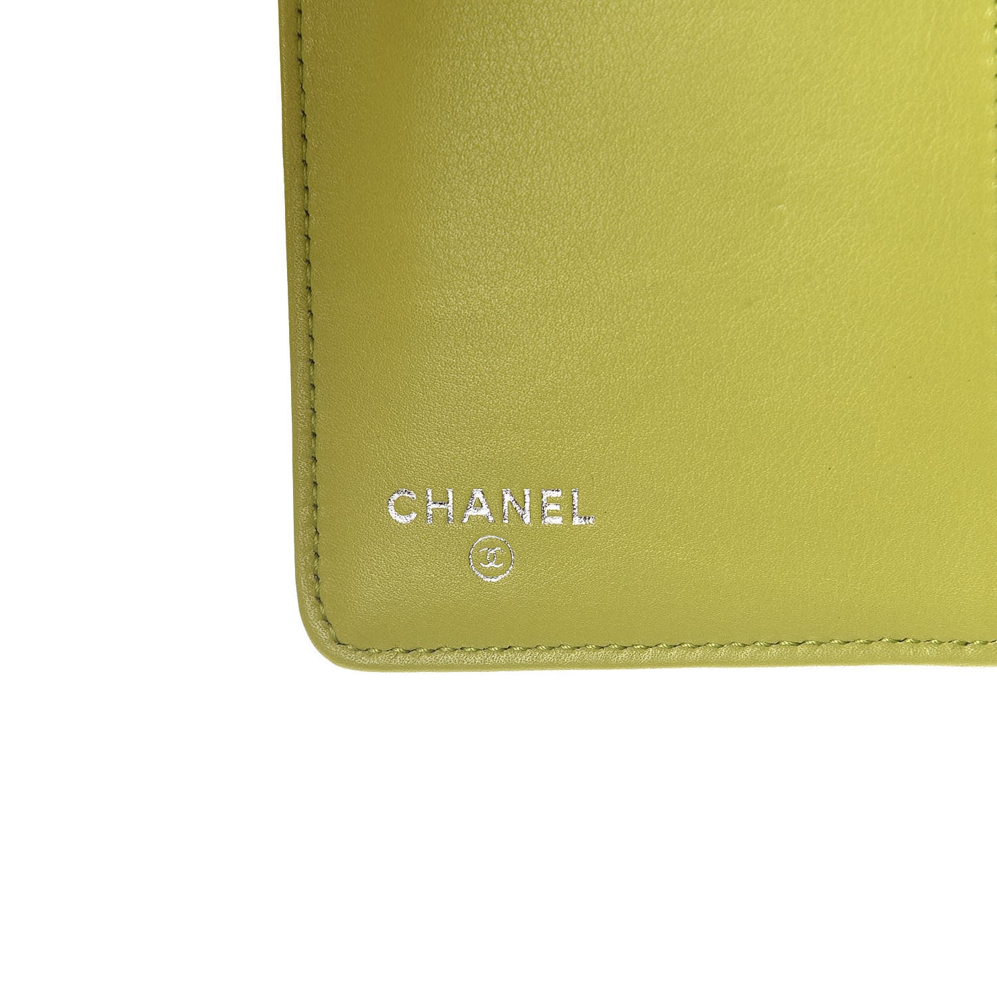 Patent Camellia Embossed Yen Wallet Green