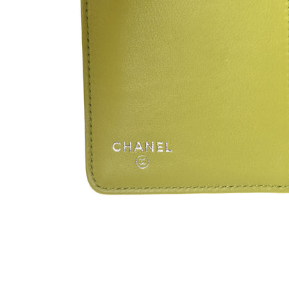 Chanel Patent Camellia Embossed Yen Wallet Green 6 of 9
