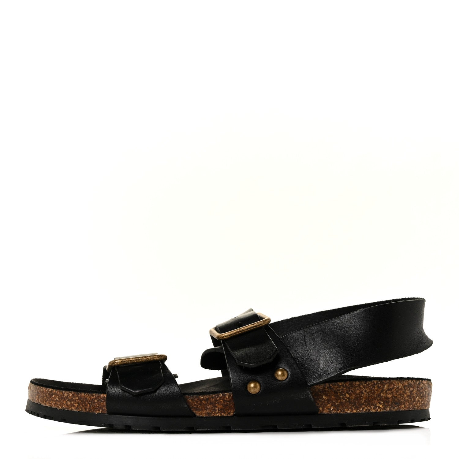 Saint Laurent Calfskin Jam Slingback Flat Sandals 36.5 Black 1 of 8