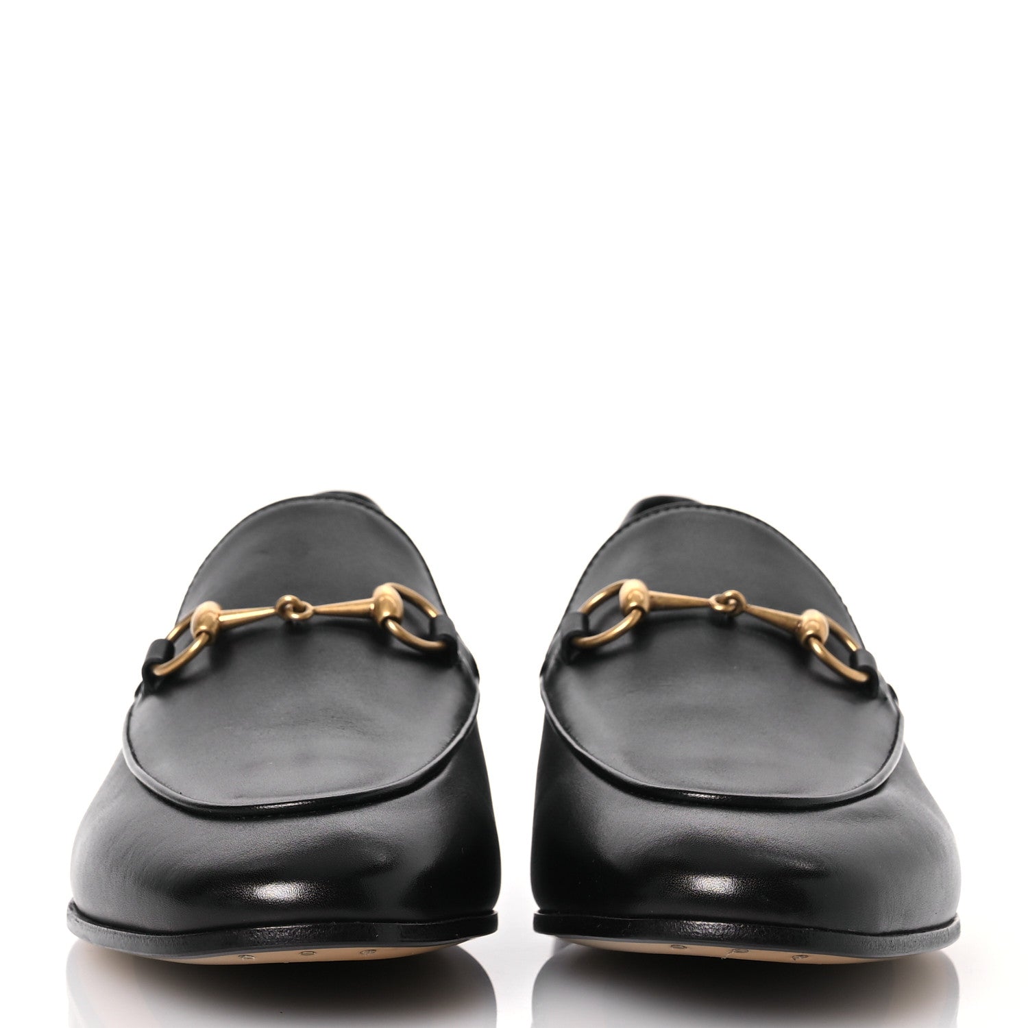 Gucci Calfskin Horsebit Womens Jordaan Loafers 39.5 Black 2 of 13