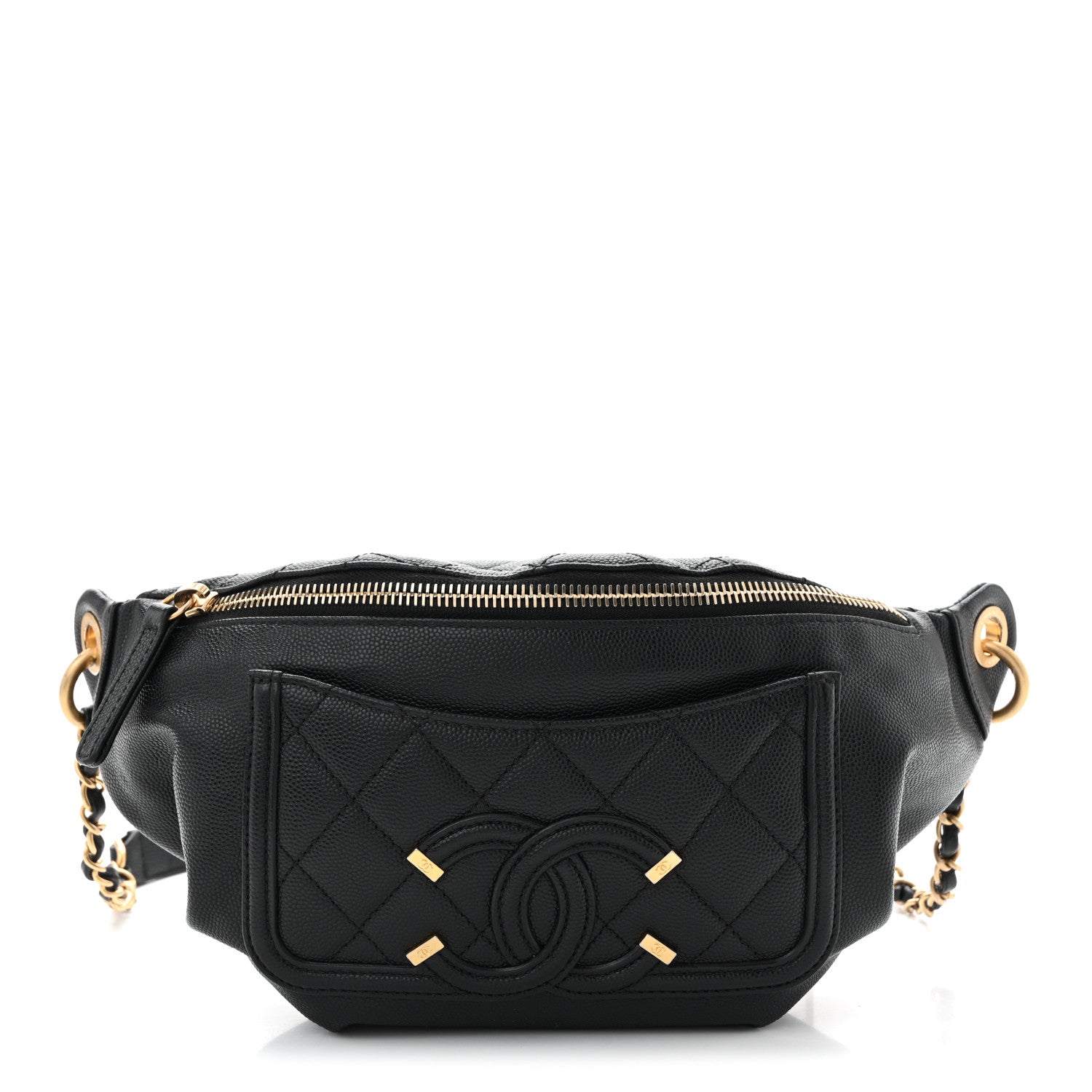 Chanel Caviar Quilted Filigree Waist Bag Black 1 of 10