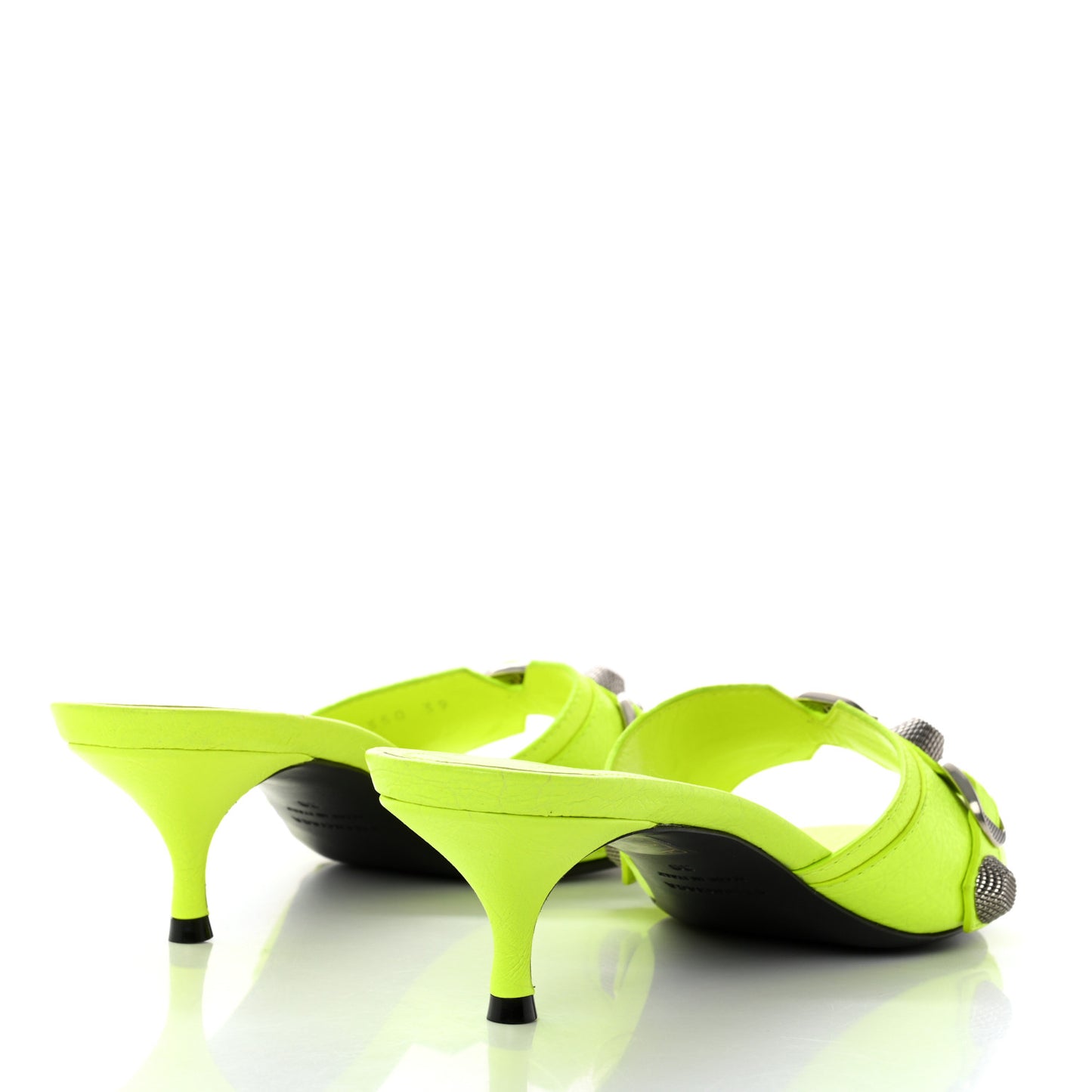 Agneau Arena Cagole 50mm Slide Sandals 39 Fluo Yellow