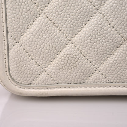 Chanel Caviar Quilted Small CC Filigree Vanity Case White 24 of 26