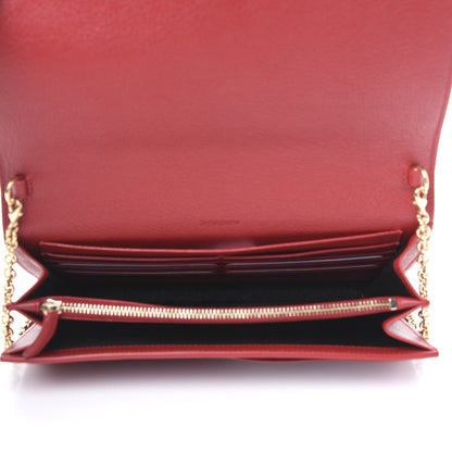 Saint Laurent Calfskin Belle de Jour Chain Clutch Rouge Orient 5 of 10