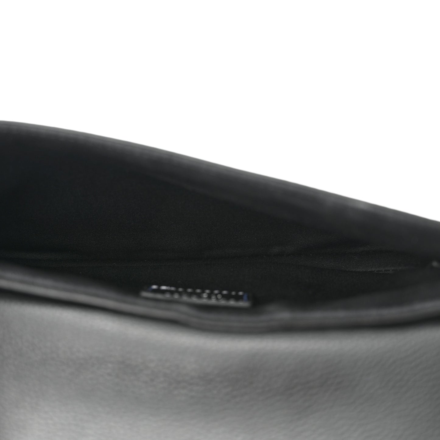 X KAWS Grained Calfskin Saddle Pouch Black