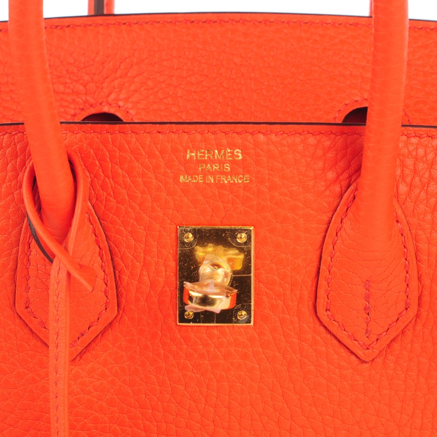 Hermes Taurillon Clemence Birkin 25 Orange Poppy 8 of 20