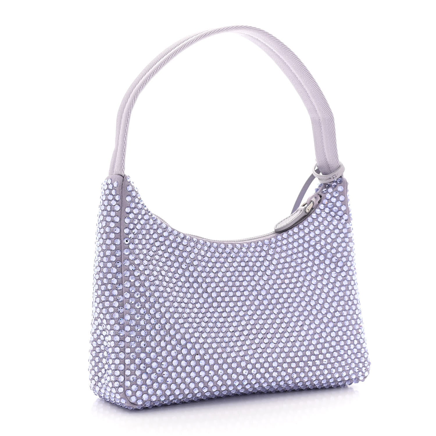 Prada Satin Crystal Mini Re-Edition 2000 Bag Glicine 3 of 12