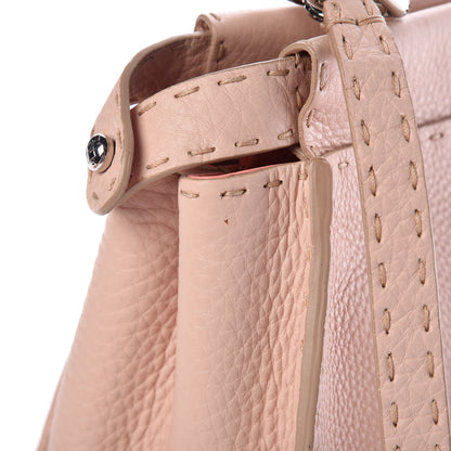 Fendi Cuoio Romano Selleria Bi-Color Medium Peekaboo Iconic Satchel Rosa Plaster Pesca 15 of 16