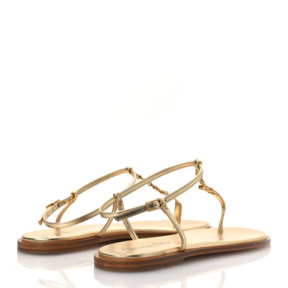 Christian Dior Laminated Calfskin C'est Dior Sandals 37.5 Light Gold 5 of 10