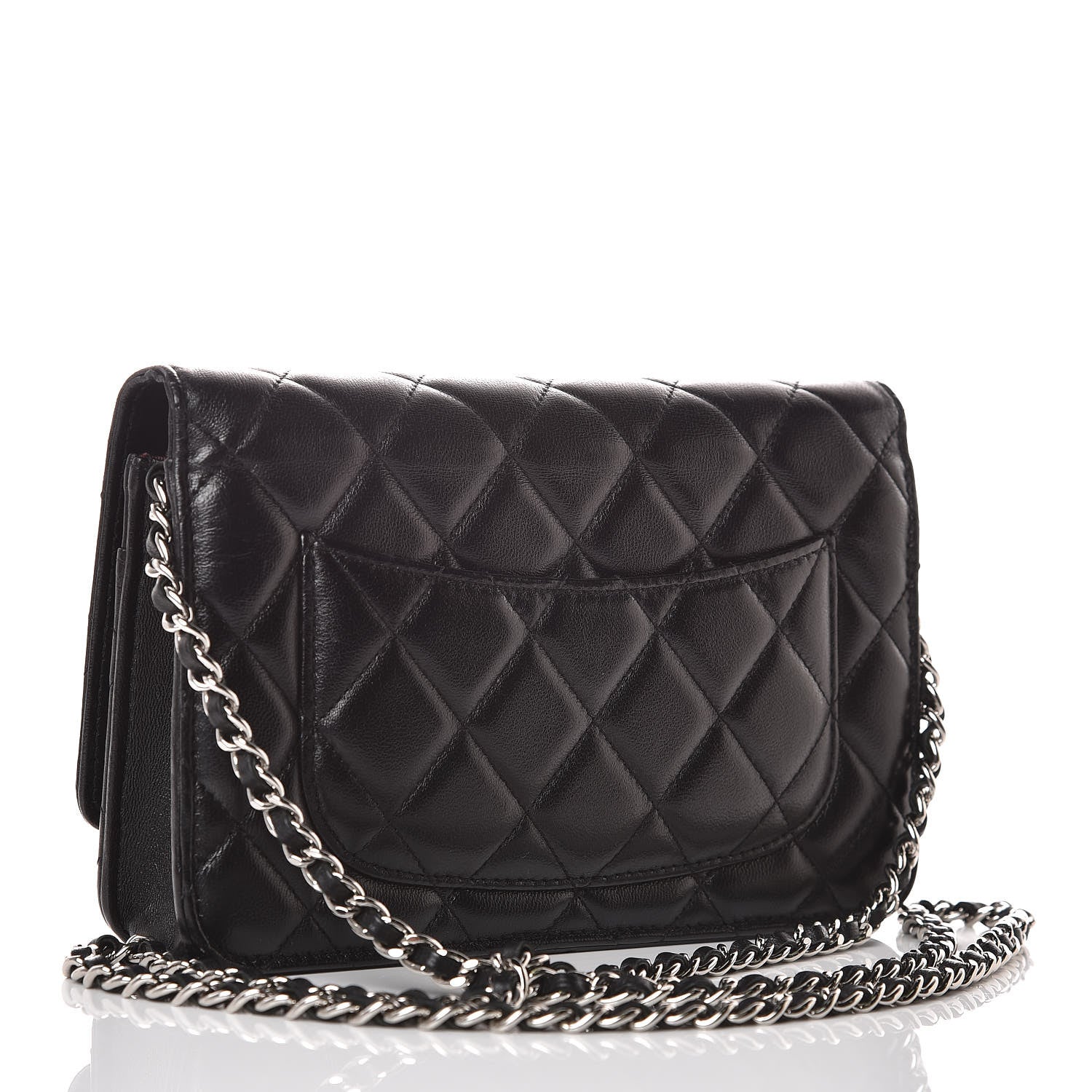 Chanel Lambskin Quilted Wallet On Chain WOC Black 3 of 11
