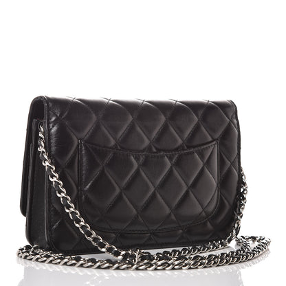 Chanel Lambskin Quilted Wallet On Chain WOC Black 3 of 11