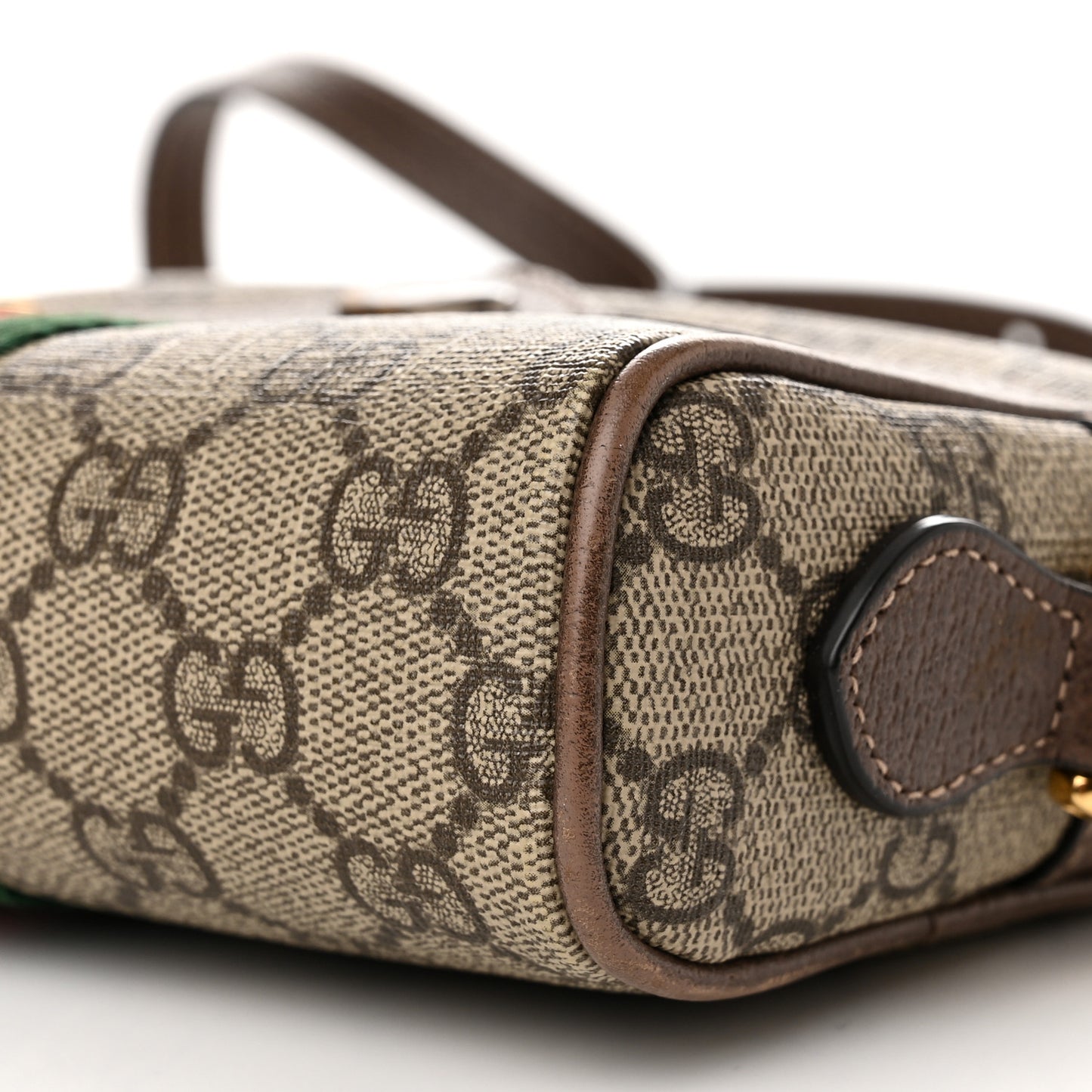 GG Supreme Monogram Web Mini Ophidia Shoulder Bag Brown