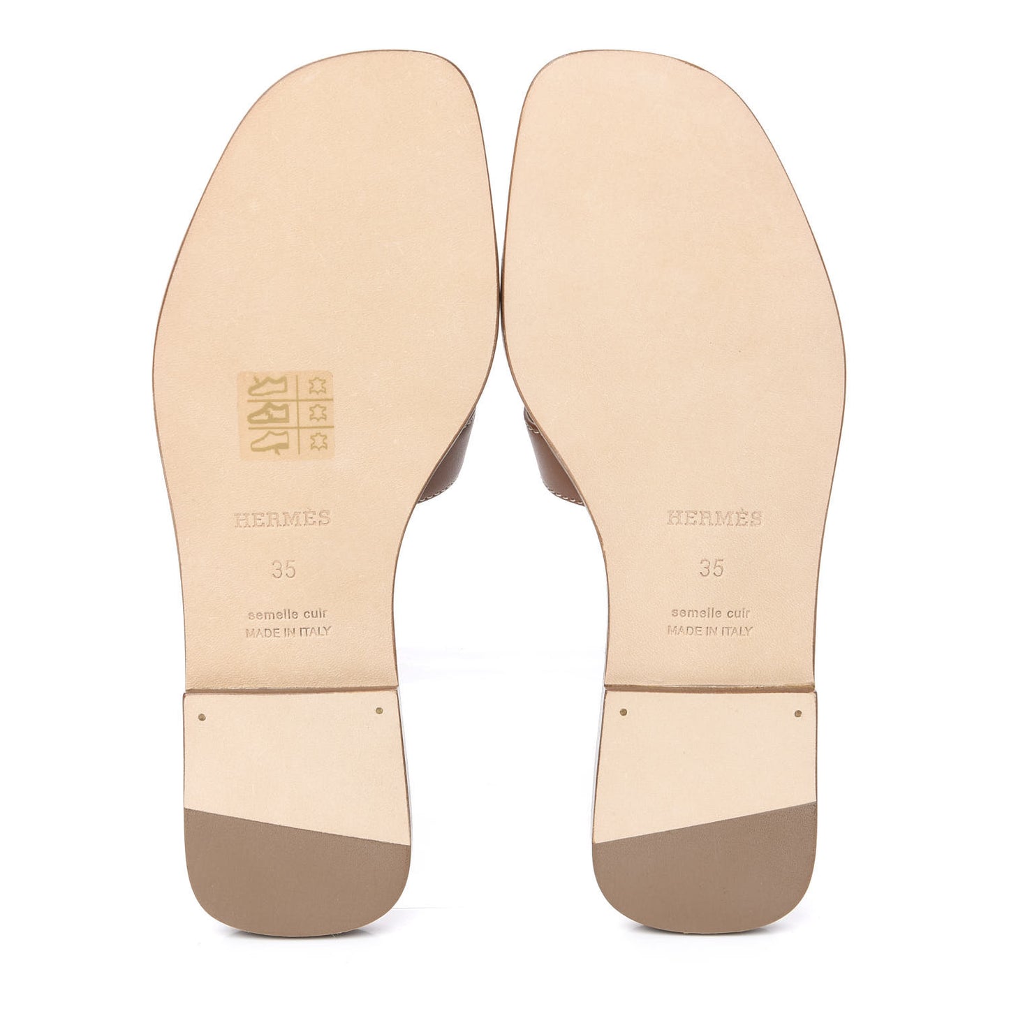 Box Calfskin Oran Sandals 35 Gold