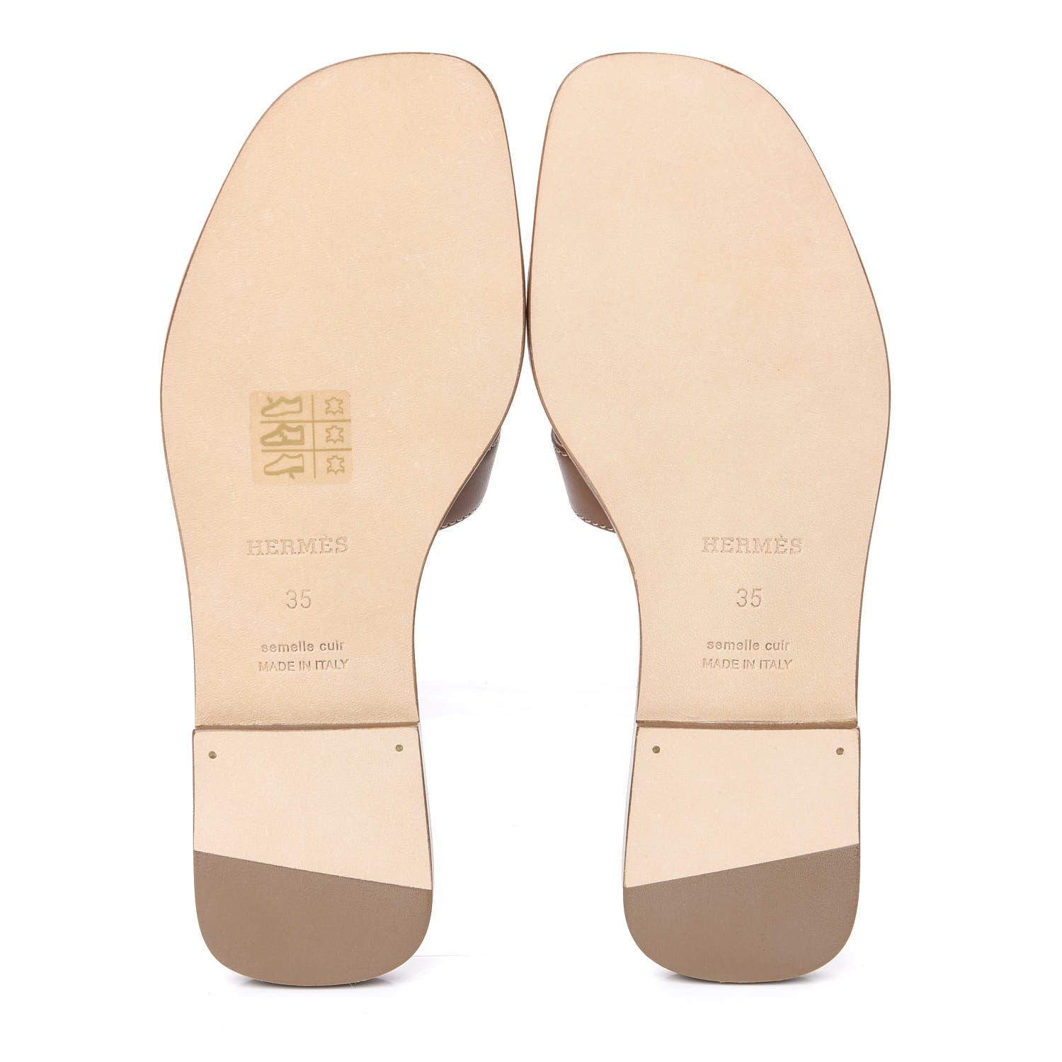 Hermes Box Calfskin Oran Sandals 35 Gold 5 of 9