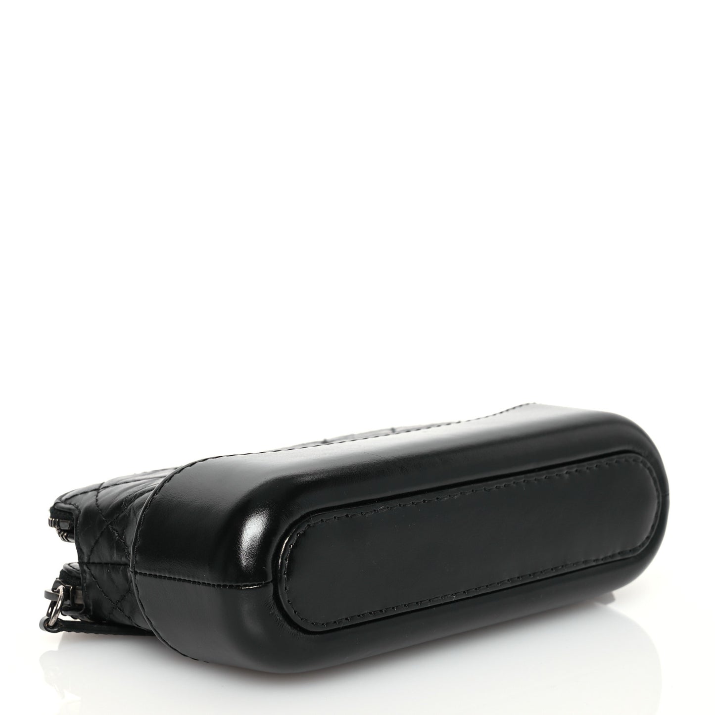Aged Calfskin Quilted Small Gabrielle Clutch With Chain Black