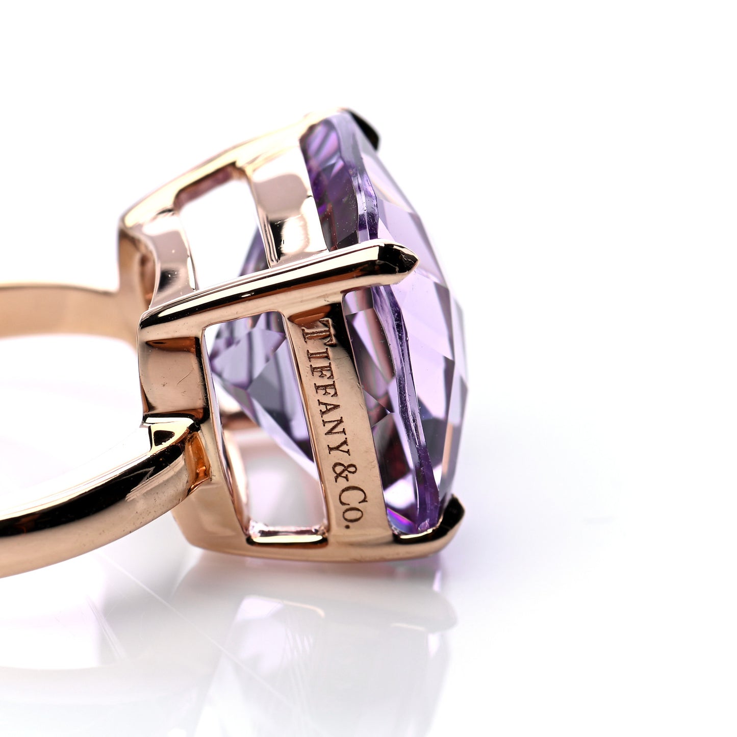 18K Rose Gold Amethyst Sparklers Cocktail Ring 52 6