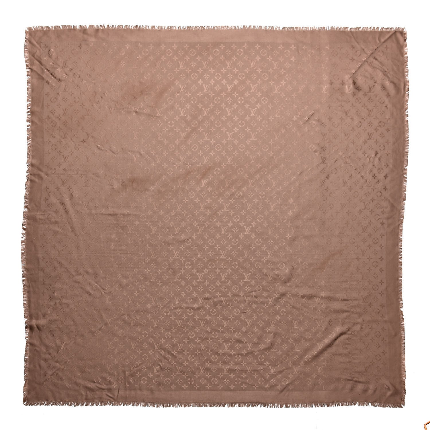 Louis Vuitton Silk Wool Monogram Shawl Cappuccino 1 of 3