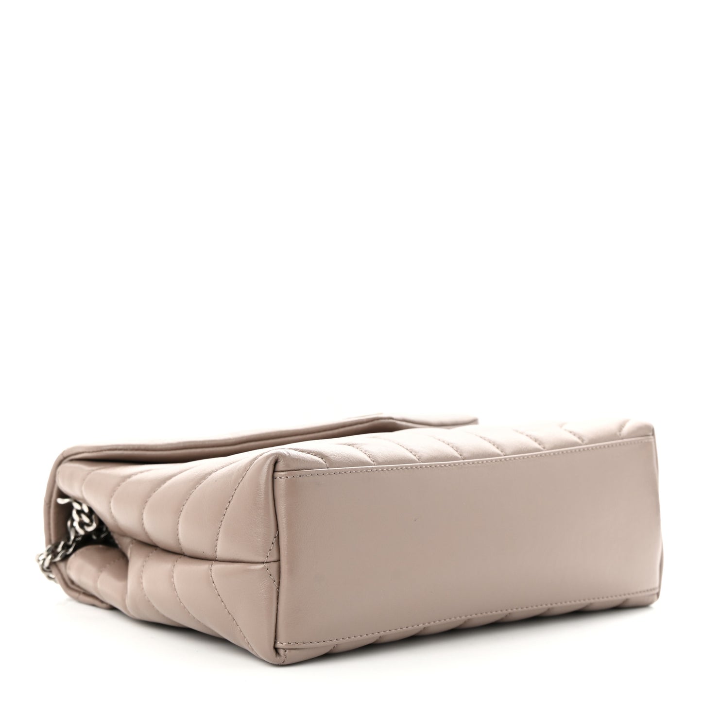 Calfskin Y Quilted Monogram Small Loulou Chain Satchel Dark Beige
