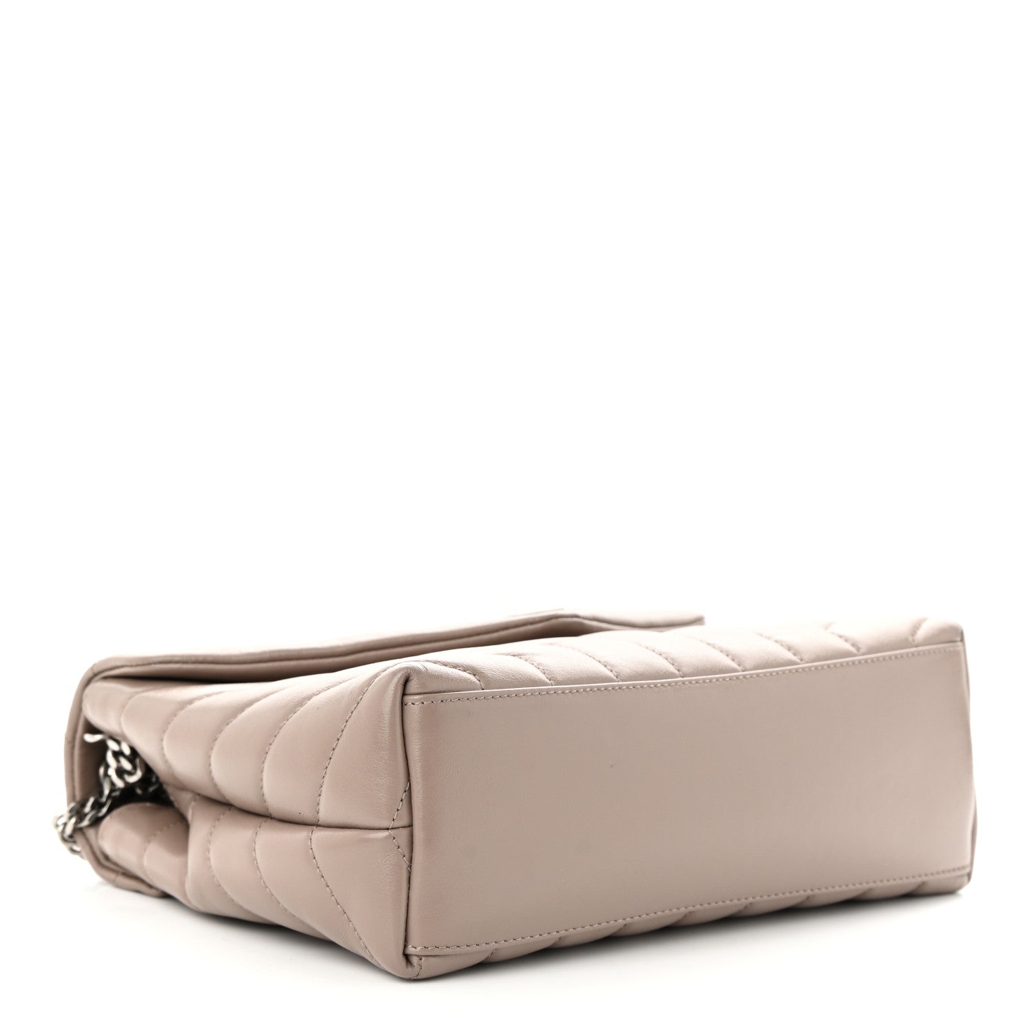 Saint Laurent Calfskin Y Quilted Monogram Small Loulou Chain Satchel Dark Beige 4 of 11