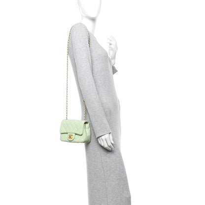 Chanel Lambskin Quilted Mini Pearl Crush Flap Light Green 2 of 12