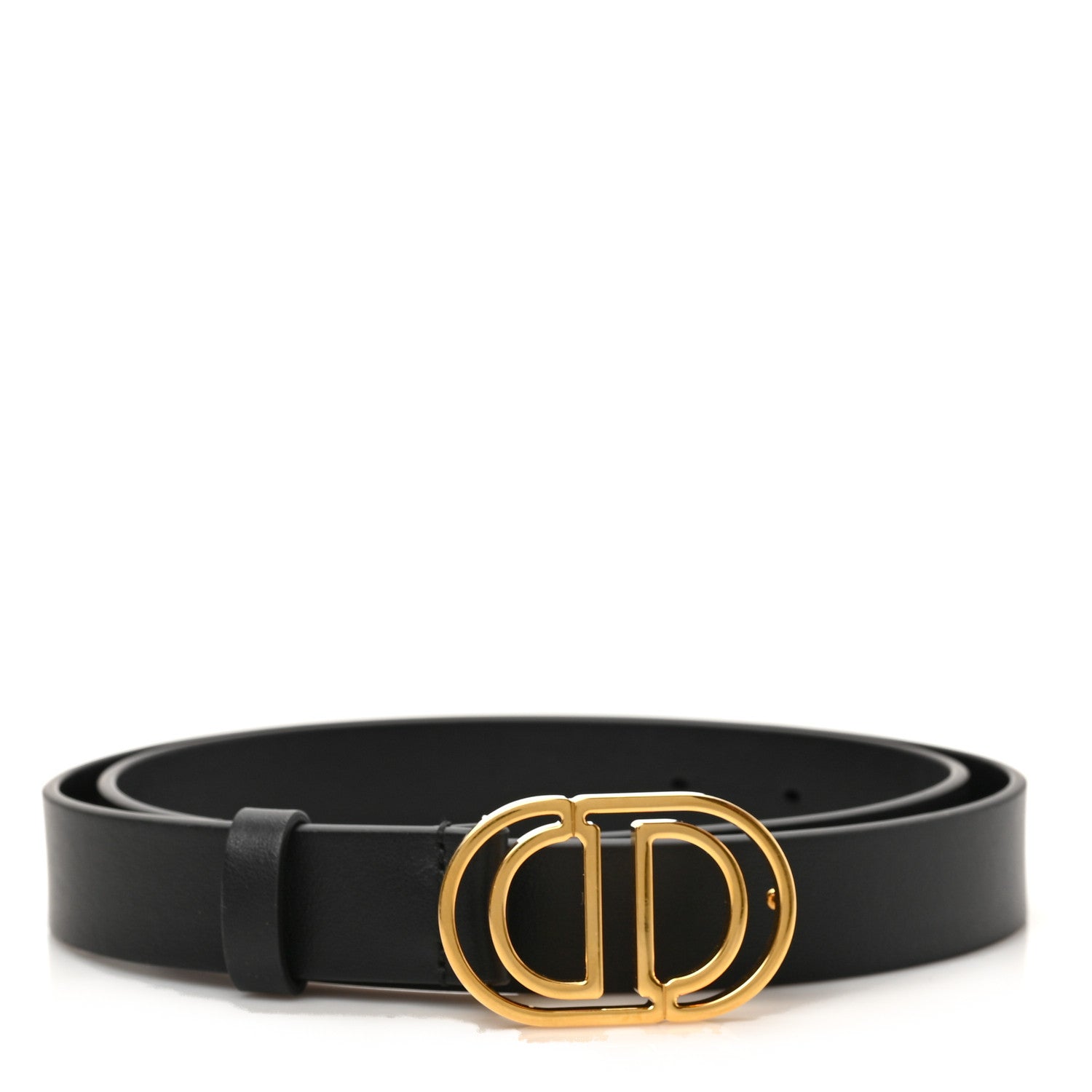 Christian Dior Calfskin 30 Montaigne Cut-Out CD Belt 85 34 Black 1 of 5