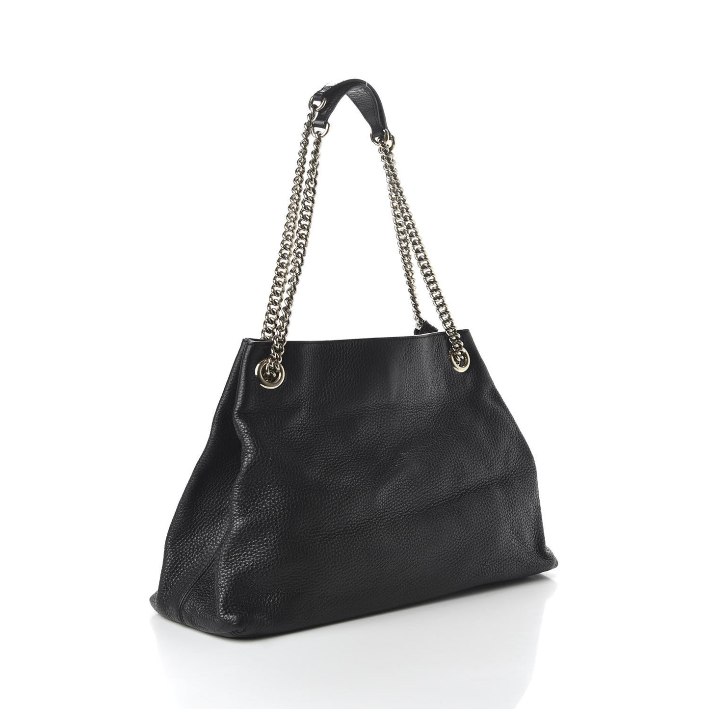 Pebbled Calfskin Medium Soho Chain Shoulder Bag Black