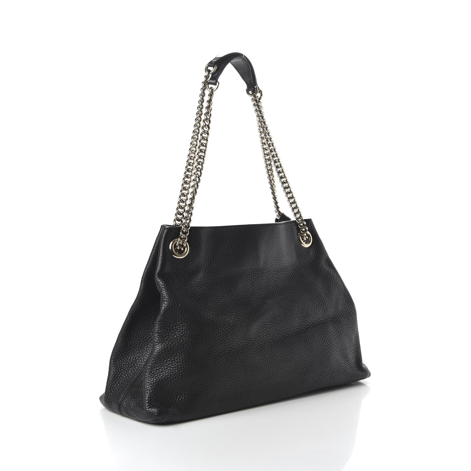 Gucci Pebbled Calfskin Medium Soho Chain Shoulder Bag Black 3 of 10