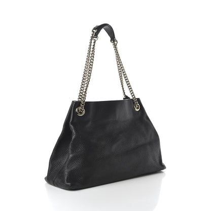 Gucci Pebbled Calfskin Medium Soho Chain Shoulder Bag Black 3 of 10