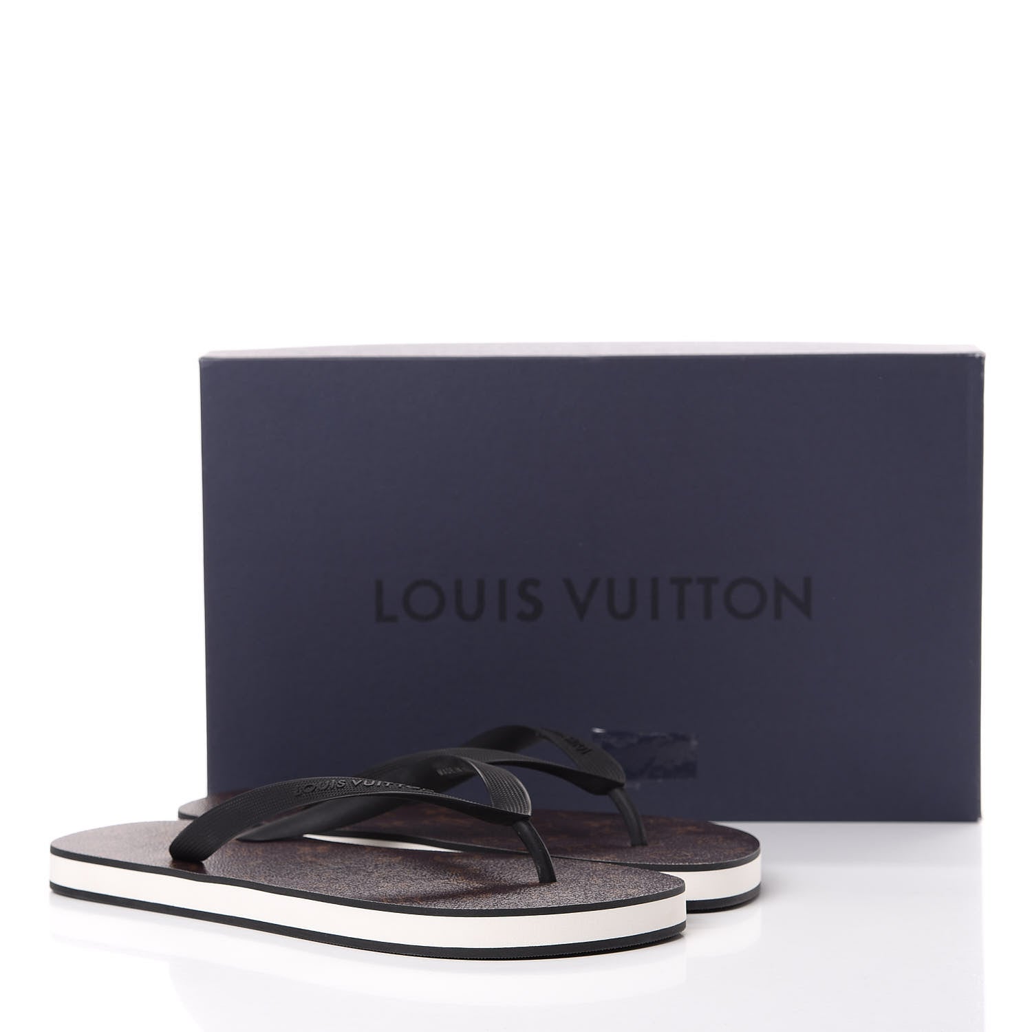 Louis Vuitton Rubber Monogram Mens Molitor Thong Sandals 8 Black 8 of 8