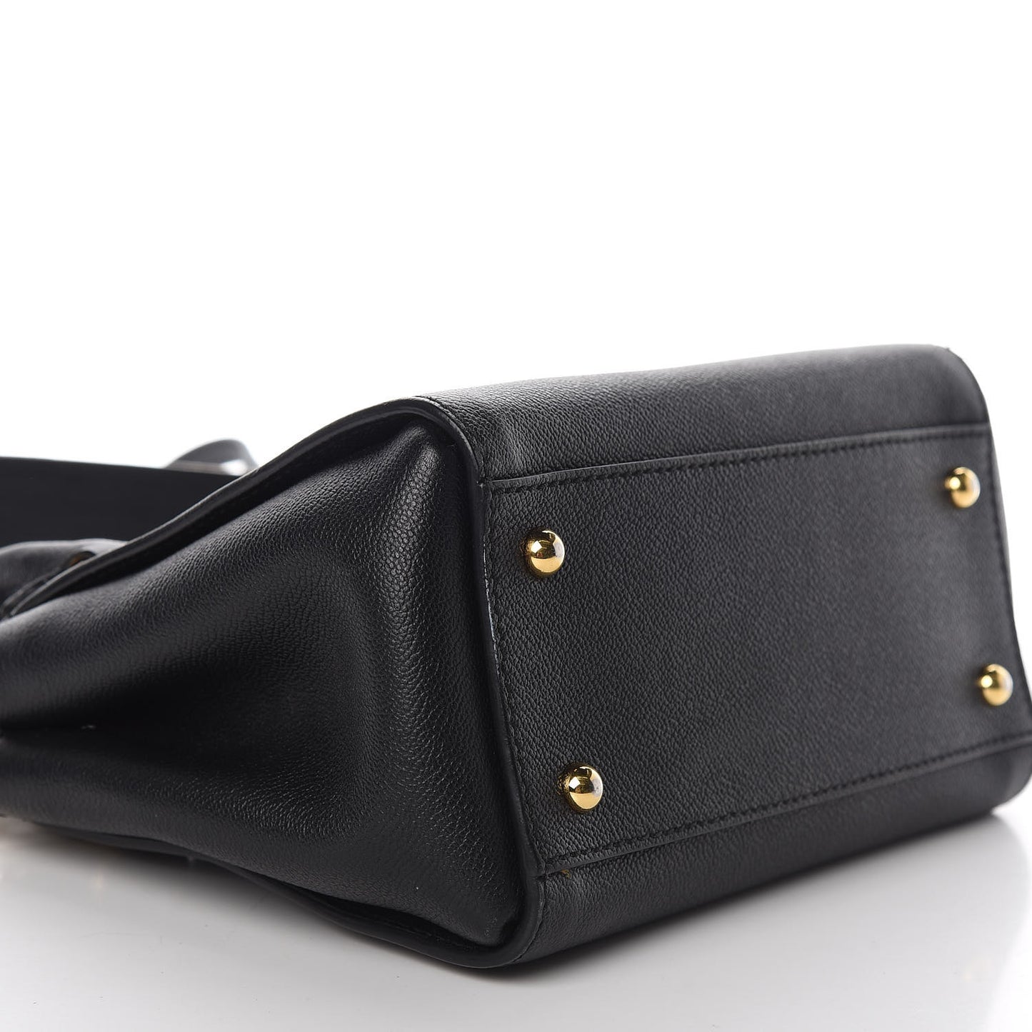 Soft Grain Calfskin Small Buckle Tote Black