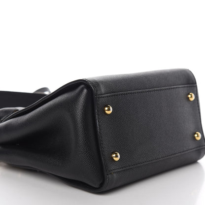 Burberry Soft Grain Calfskin Small Buckle Tote Black 7 of 13