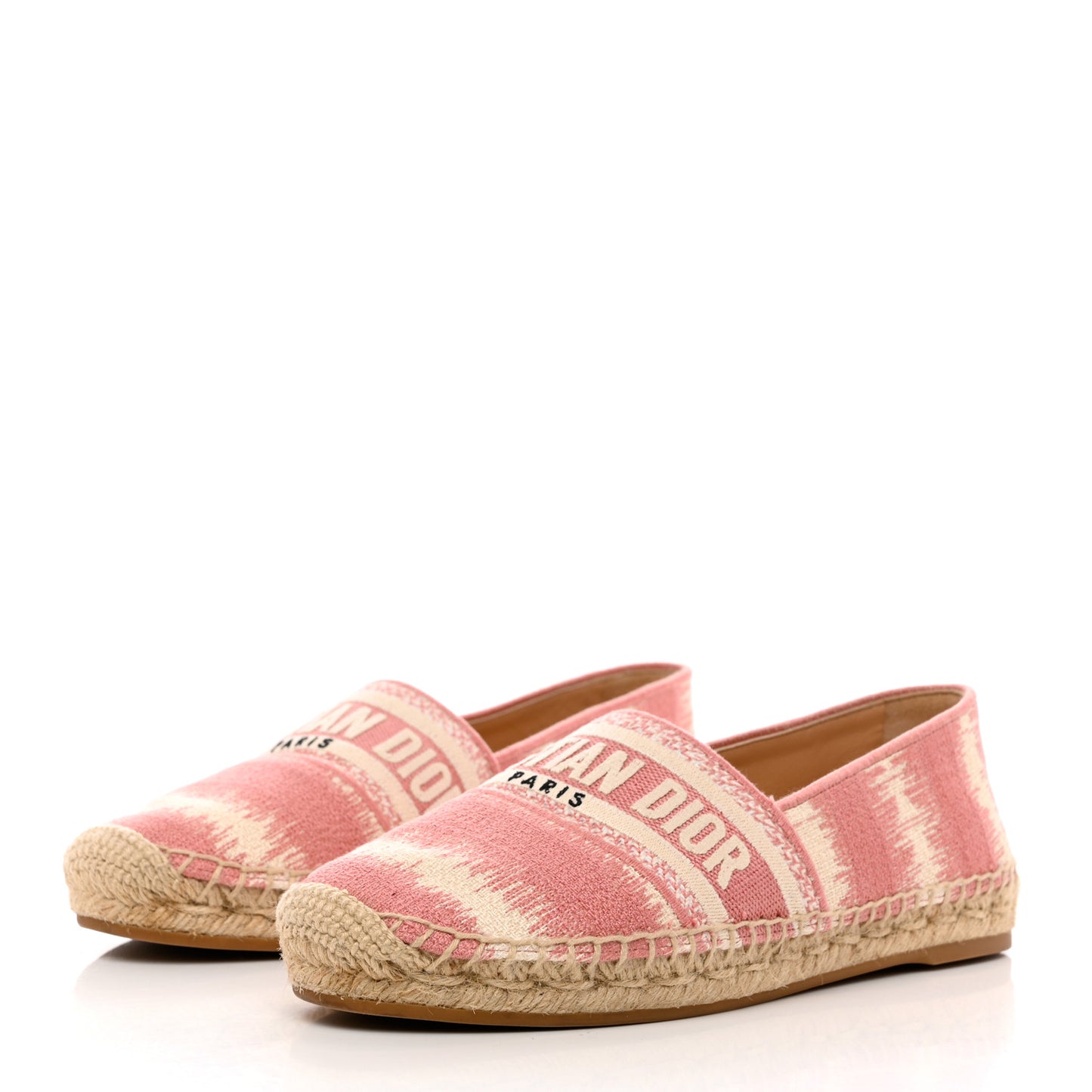 Cotton Embroidered D-Stripes Granville Espadrille 37 Deep Nude