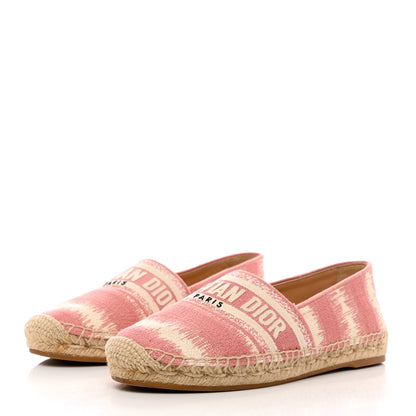 Christian Dior Cotton Embroidered D-Stripes Granville Espadrille 37 Deep Nude 3 of 10